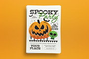 Orange Flat Spooky Party Flyer, a Flyer Template by graphicook (Thumbnail 2 of 3)