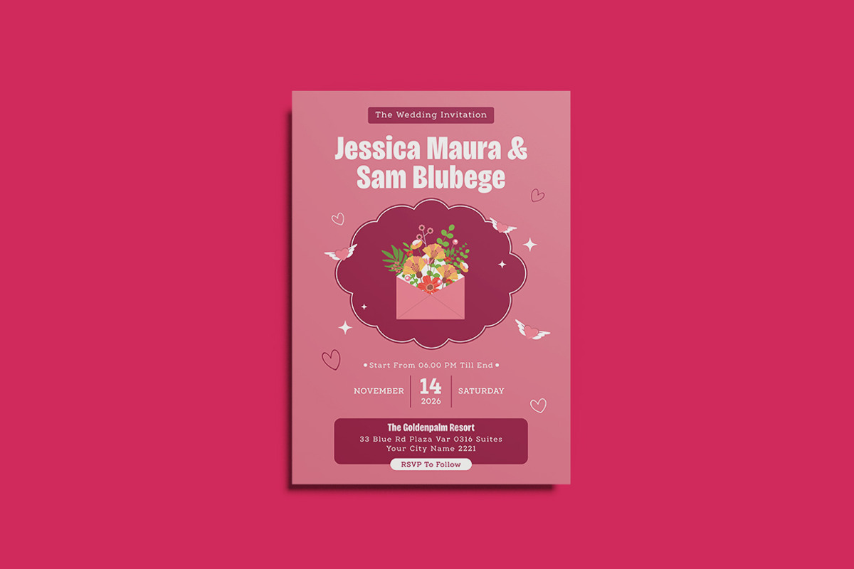 Envelopes Wedding Invitation, an Invitation Template by iDoodle Studio (Photo 2 of 4)