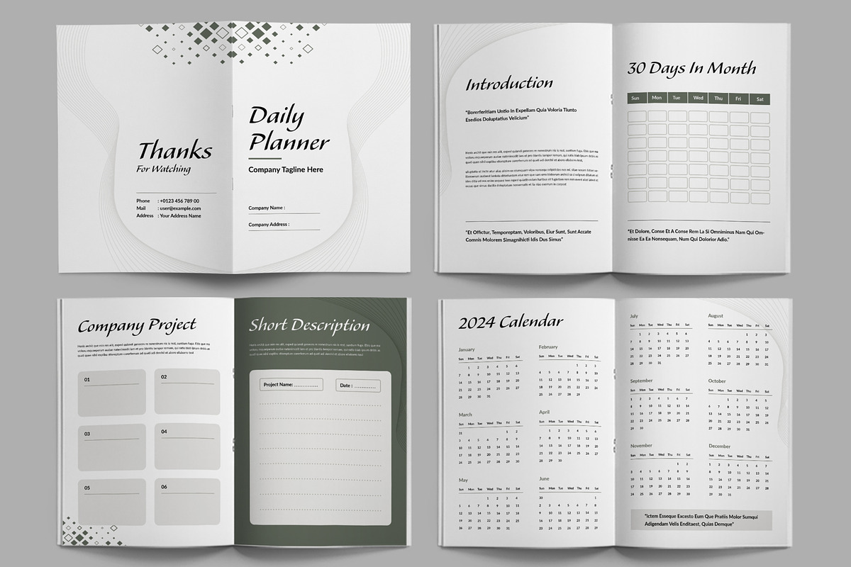 Daily Planner 2024 Template Layout, a Stationery Template by ContestDesign (Photo 2 of 3)