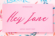 Hey Jane - Lovely Script, a Handwritten Font by Typefactoryco (Thumbnail 1 of 9)