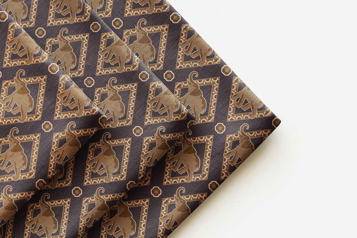 Thai Elephant Ornamental Pattern, a Pattern Graphic by StudioGlouna (Photo 7 of 9)