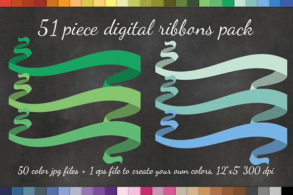 51 Curly Ribbon Clipart Vector Pack