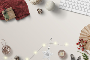 Holiday styled scene flatlay featuring styled stock photo, styled scene, and