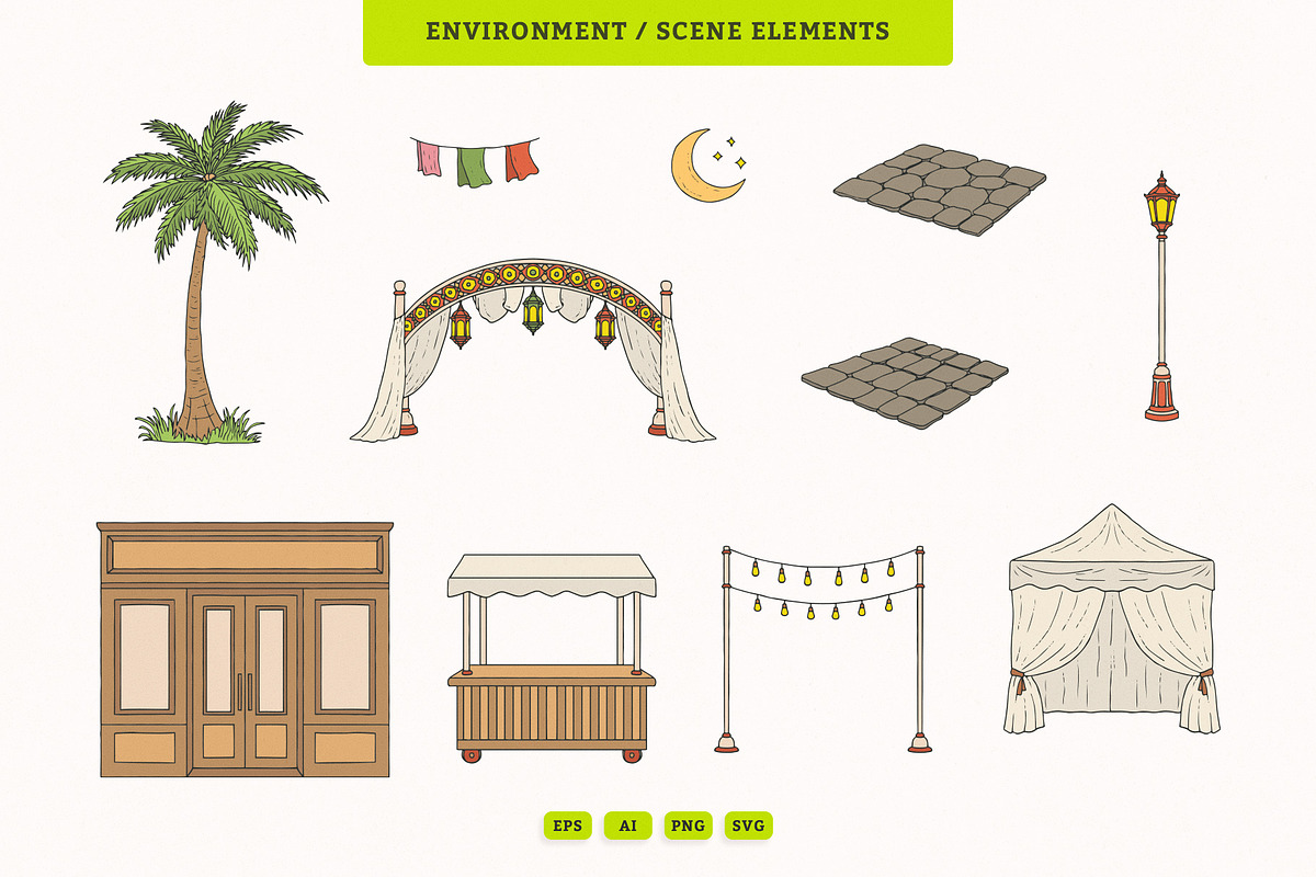 Ramadan Night Bazaar Illustration, an Illustration by MEANDSTUDIO (Photo 5 of 5)