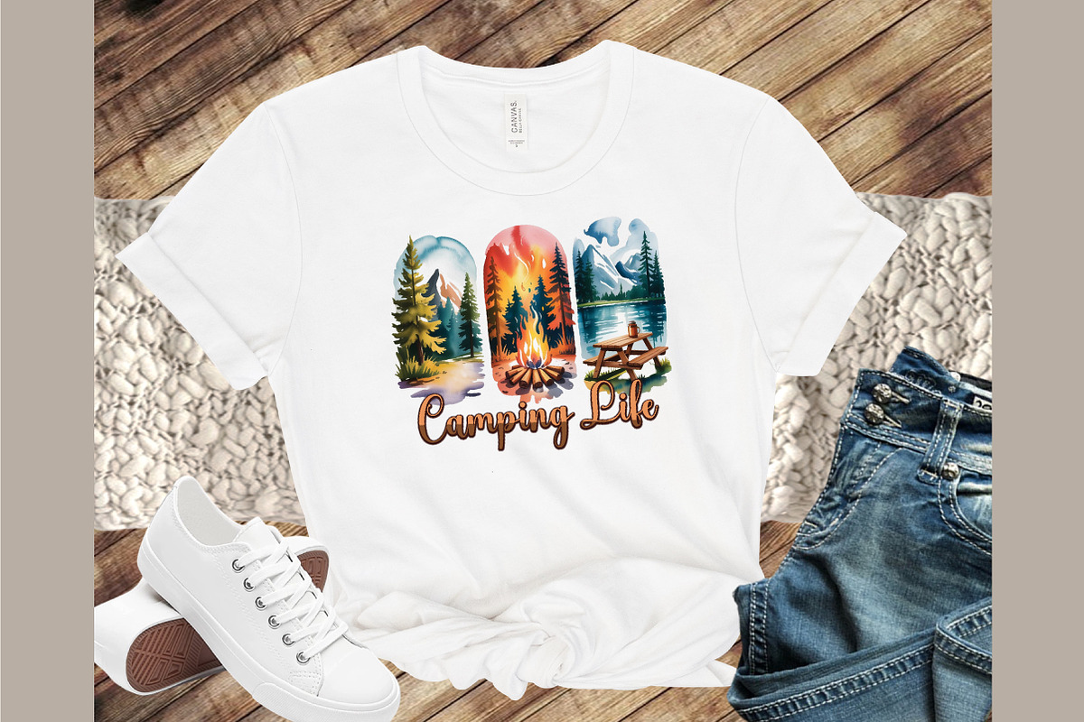 Camping Life Brushstroke Sublimation, an Illustration by Sublimation Artist (Photo 3 of 9)