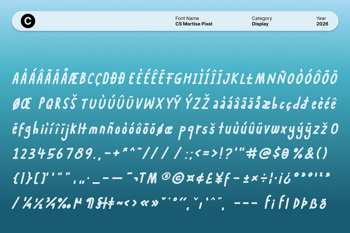 CS Mortise Pixel, a Handwritten Font by Craft Supply Co. (Photo 8 of 8)
