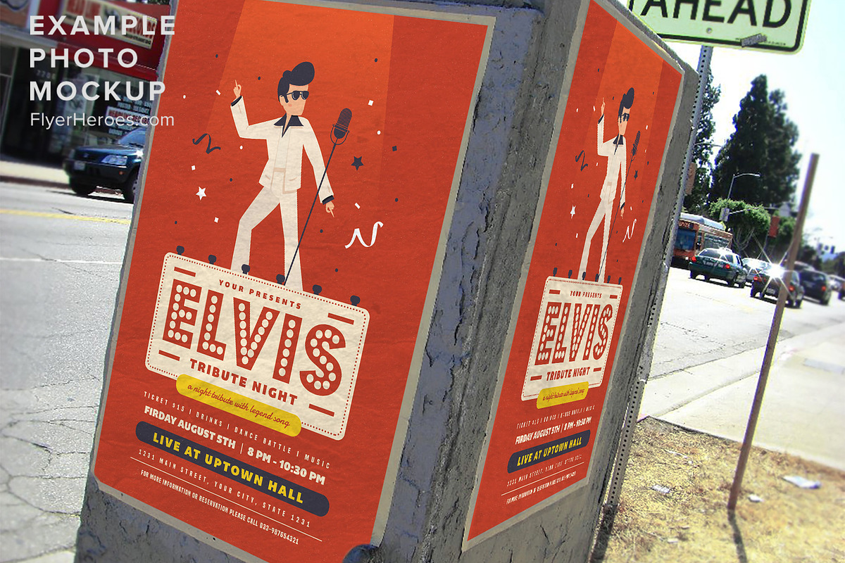 Elvis Night Flyer Template, a Flyer Template by FlyerHeroes (Photo 2 of 4)