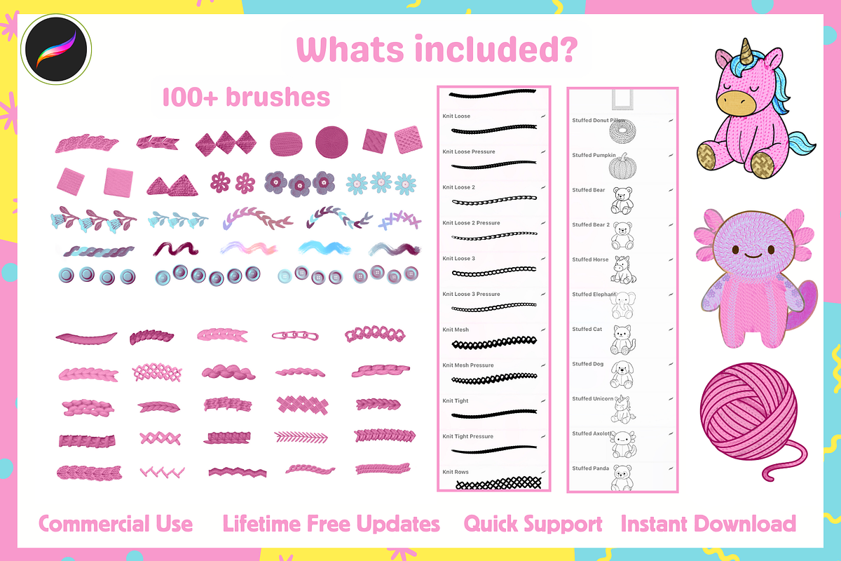 Wool and Yarn Brushes and Textures, a Brush Add-On by Cozy Brushery (Photo 3 of 9)