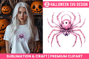 Halloween Watercolor Pink Spider PNG, a Seasonal Illustration by Creative Arslan (Thumbnail 5 of 9)