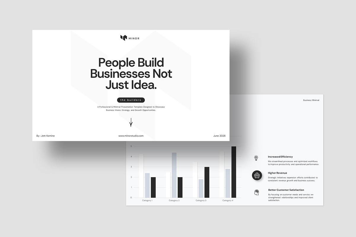Minimal Business Plan Template, a Presentation Template by evgenystudio (Photo 2 of 8)