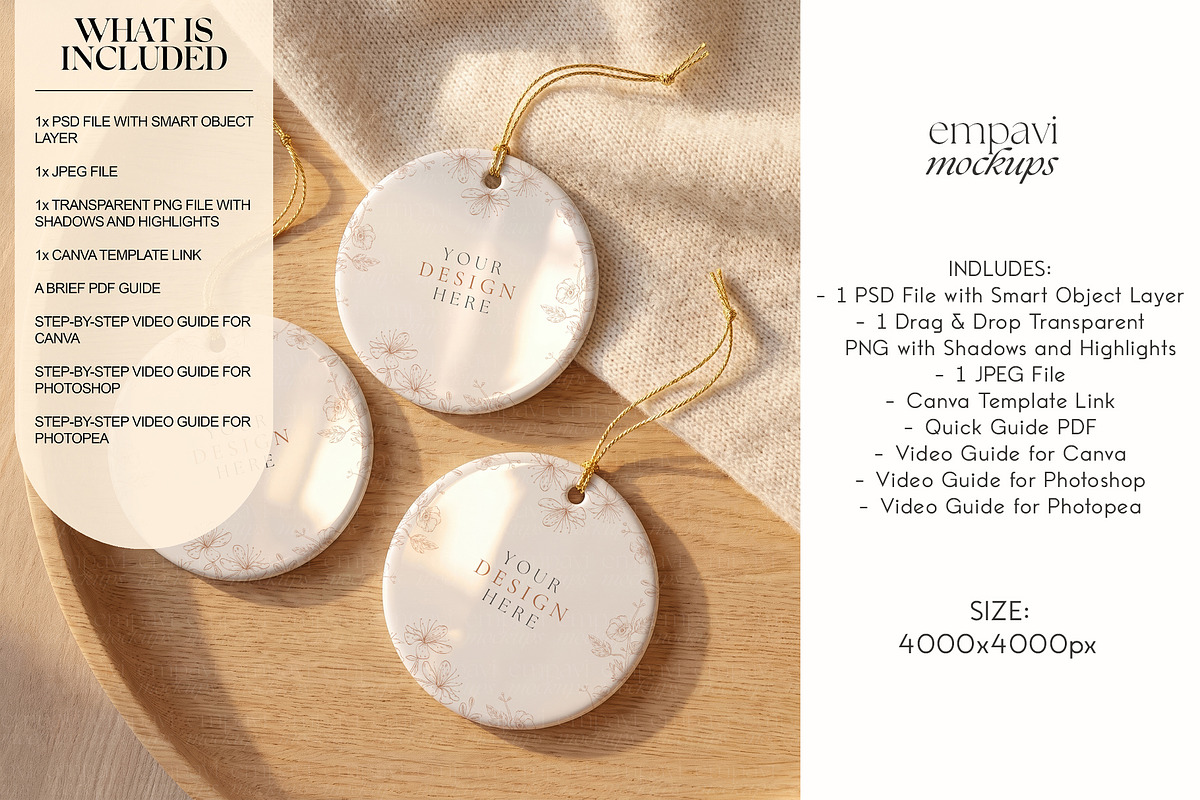 Ornament Mockup Set of 3, a Household Mockup by EmpaviMockups (Photo 2 of 5)