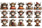 Autumn Highland Cow Clipart, an Animal Illustration by Nicolle's Colorful Art (Thumbnail 5 of 6)