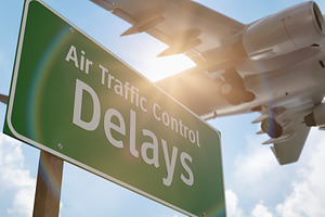 Air Traffic Control Delays Road Sign