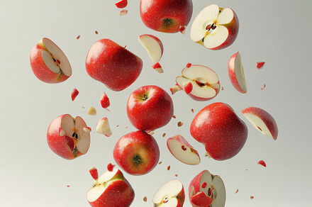 Levitation of ripe red apples, apple, a Food & Drink Photo by Pixeness