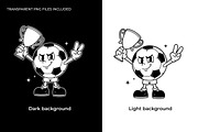 Vintage Soccer Ball Mascot, a Sport Illustration by Vector Kitchen by Zoljo (Thumbnail 2 of 3)