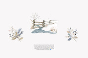 watercolor winter clipart set, a Decorative Illustration by Patishop Art (Thumbnail 2 of 10)