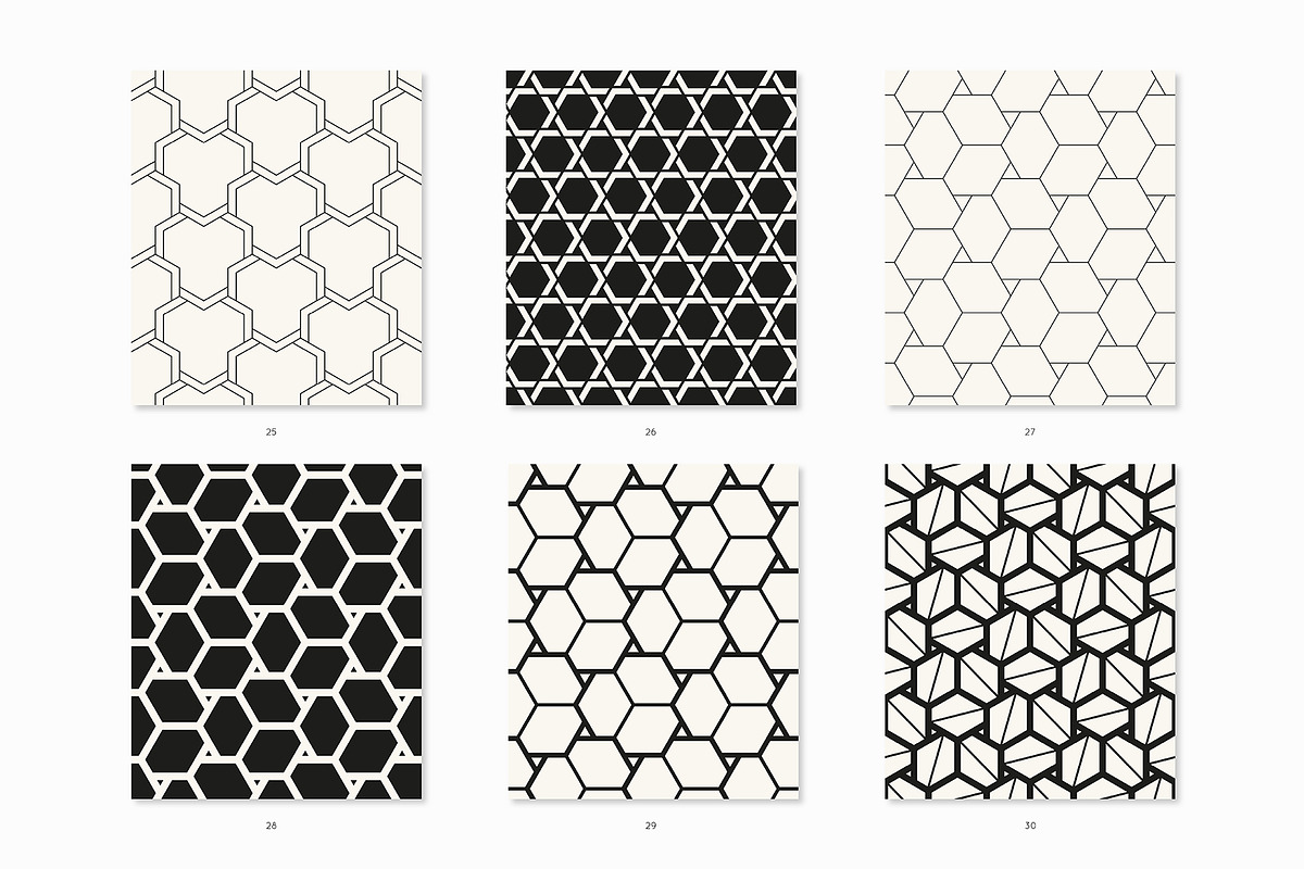 Hexagonal | 42 Seamless Patterns, a Pattern Graphic by Curly_Pat (Photo 6 of 11)