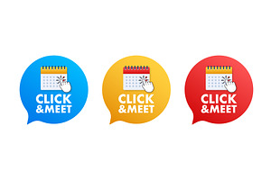 Click and Meet concept with calendar, an Object Illustration by DG-Market