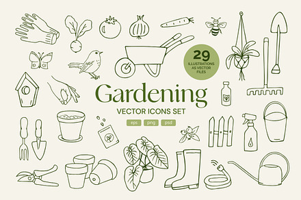 Gardening tools illustration Set