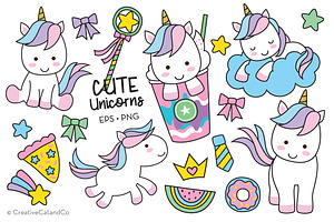 Cute Unicorn Vector And PNG