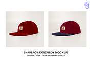 Snapback corduroy cap hat mockups, a Hat Mockup by made_by_nope (Thumbnail 5 of 6)