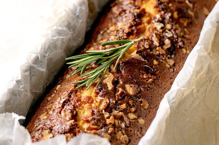 Homemade lemon cake with nuts and rosemary, a Food & Drink Photo by Natasha Breen