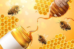 Pure honey ads, a Food Illustration by TotallypicRF