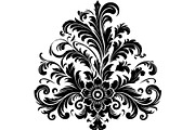 Baroque Black Floral Ornament Set, an Object Graphic by Designer_Momina (Thumbnail 9 of 13)
