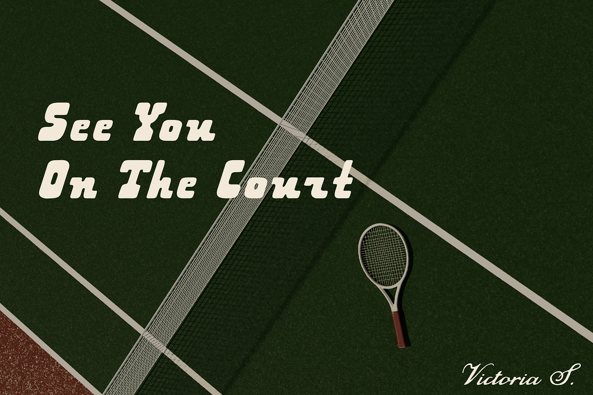 Court Crush Retro Bold Italic Slab, a Slab Serif Font by Struvictory.art (Photo 9 of 9)