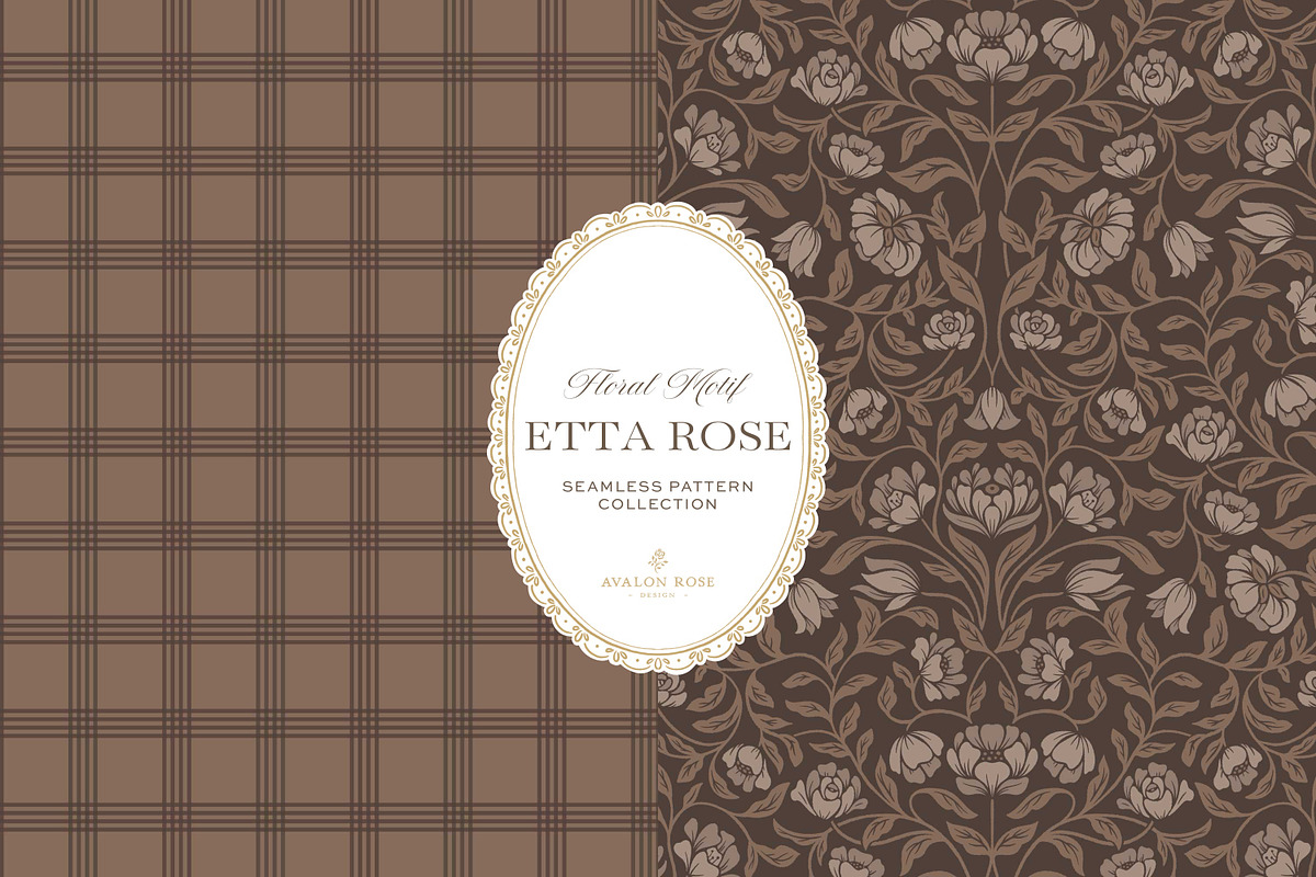 Vintage Brown Floral Print Patterns, a Pattern Graphic by Eclectic Anthology (Photo 4 of 14)