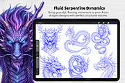 150 Dragon Procreate Stamp Brushes, a Brush Add-On by Selentaori Studio (Thumbnail 7 of 11)