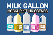 Milk Gallon Kit, a Cups & Container Mockup by Qaleb Studio (Thumbnail 1 of 5)