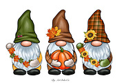 Fall Autumn Gnomes, Gnome Clipart, an Illustration by DekoArt (Thumbnail 2 of 3)