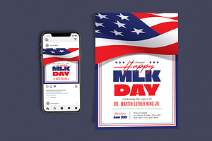 MLK Day Flag, a Flyer Template by Me55enjah Design