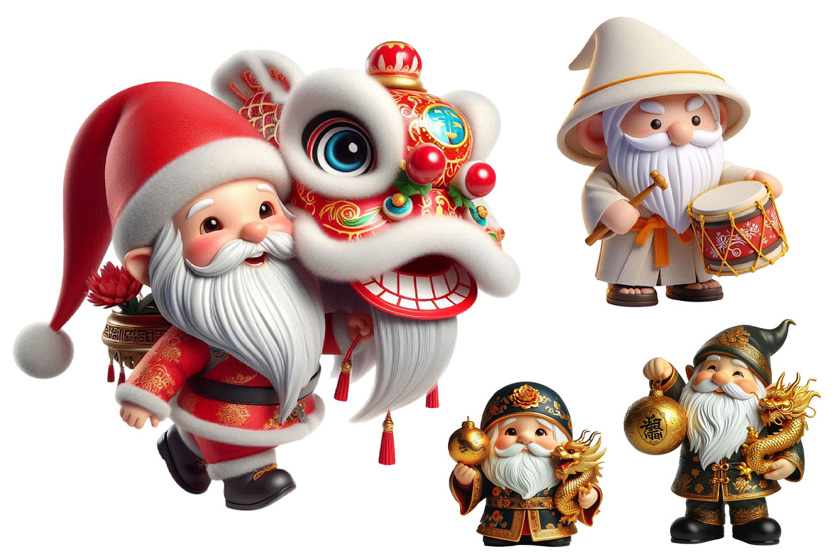 Chinese New Year Gnomes Clipart, a Graphic by CitraGraphics (Photo 3 of 3)