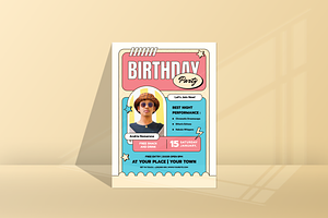 Pop Birthday Party Flyer, a Flyer Template by SquidPixey
