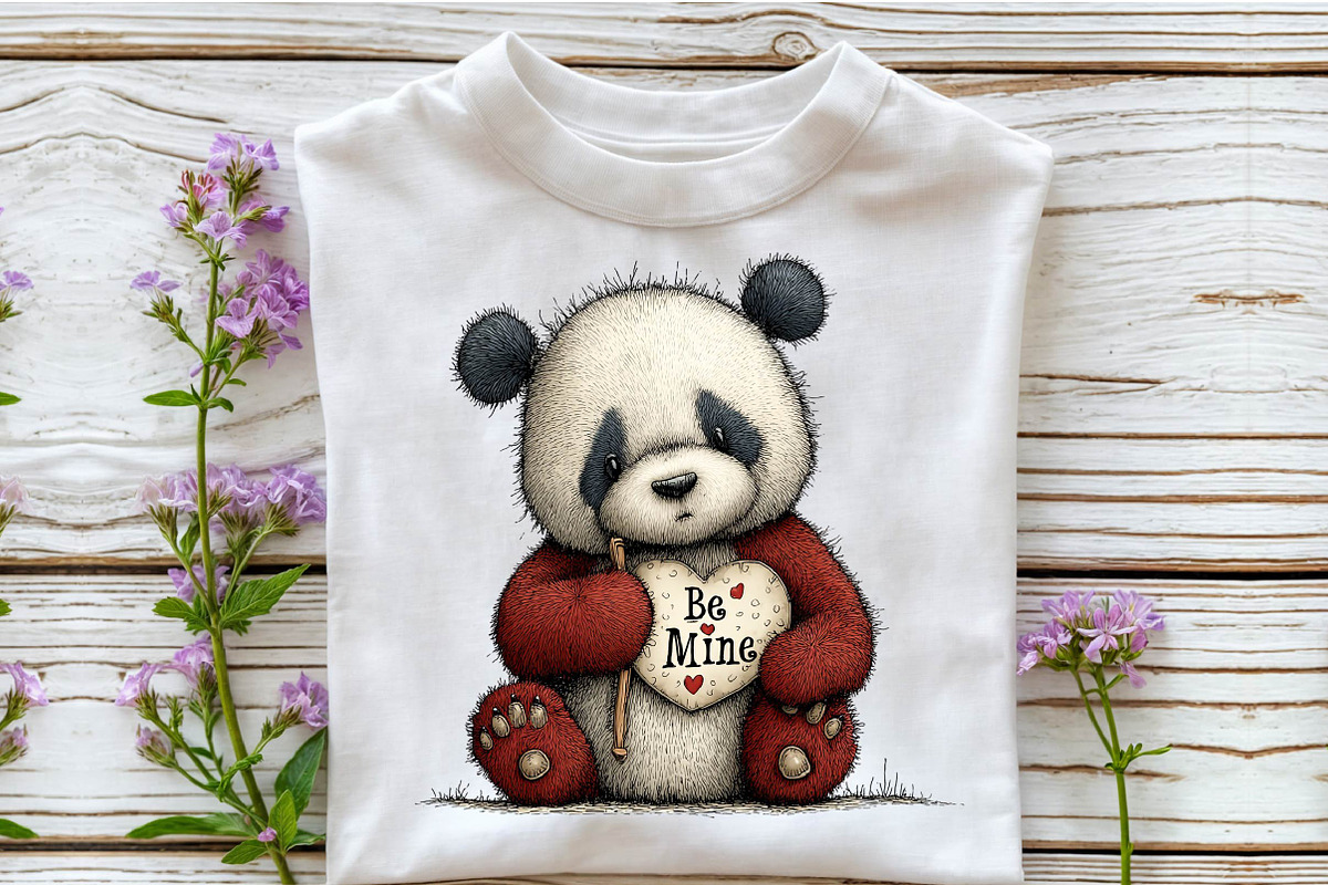 Quirky Valentine's Day Panda Clipart, an Illustration by Sublimation Artist (Photo 6 of 6)