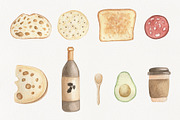 PICNIC watercolor food set, a Decorative Illustration by ViolettaKh (Thumbnail 4 of 8)