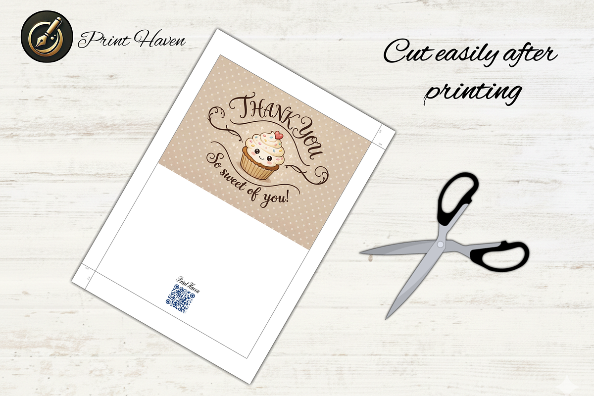 Printable Thank You Card 5x7, a Card Template by Print Haven (Photo 3 of 4)