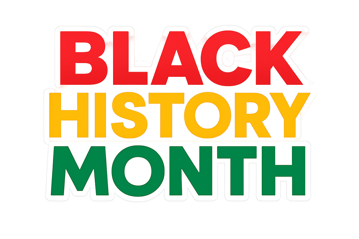 Black history month text with vibran, an Illustration by Dvoevnore photos