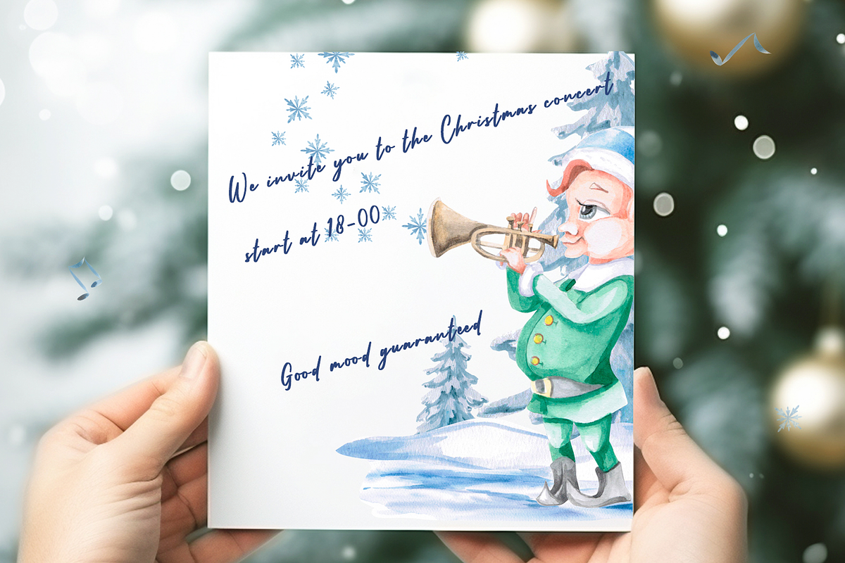 Christmas Elves-Musicians, a Seasonal Illustration by SvetLana (Photo 7 of 13)