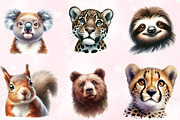 Watercolor Wild Animals Clipart, an Animal Illustration by Craft Nest (Thumbnail 2 of 5)