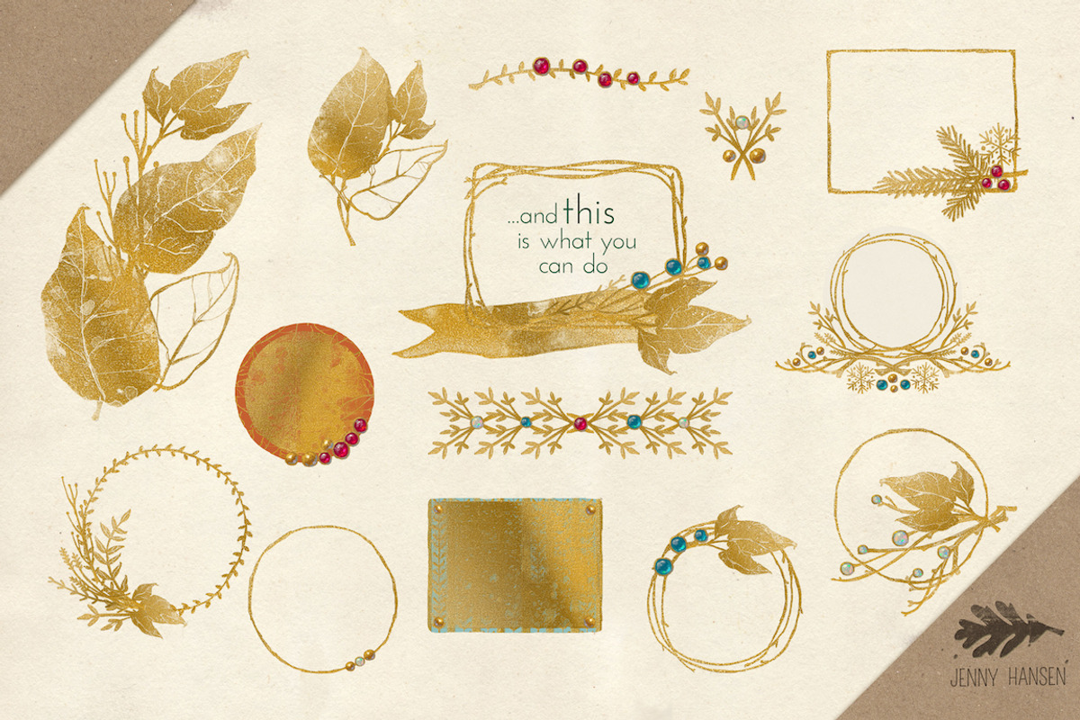 Graphics Bundle: Gold Leaves, a Templates & Theme by Jenny Hansen Suites (Photo 5 of 5)