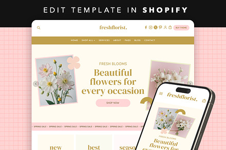 Flower Shopify Theme for Florists, a Shopify Template by Template Twist Shop