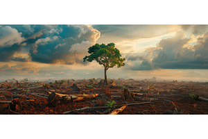 Lone Tree Standing in Vast, a Nature Photo by piter.goskov