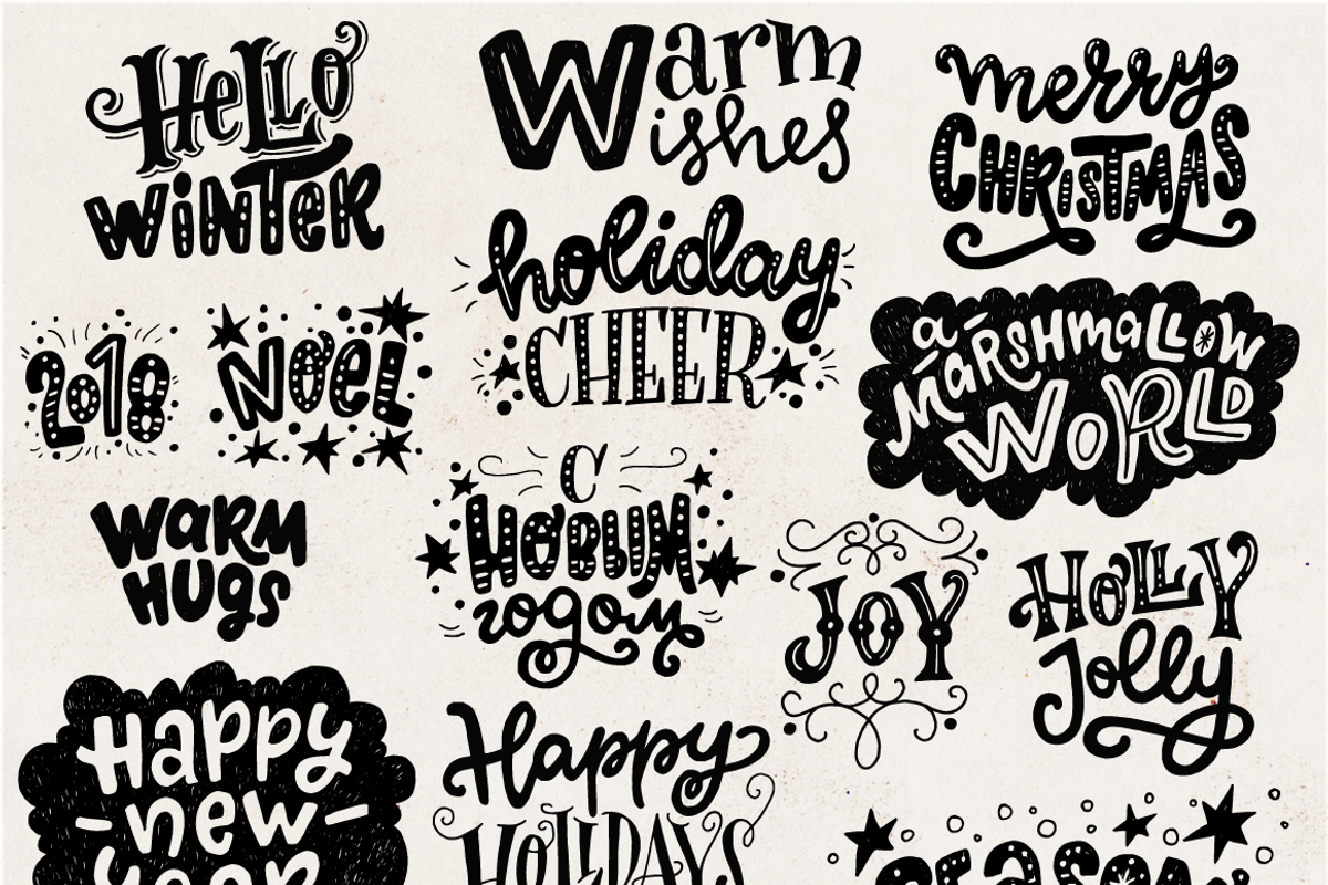 Cozy Christmas Lettering & Clipart, a Seasonal Illustration by Sketchetarian (Photo 7 of 10)