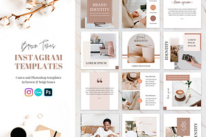 Brown Tones Instagram Templates