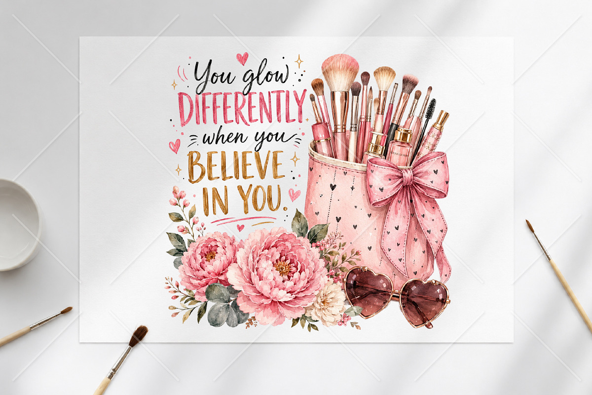 You Glow Differently PNG, Makeup Bag, a Seasonal Illustration by Canvas Craft (Photo 6 of 6)