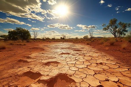 Vast Australian desert under a radia, a Photo by Iftikhar Alam