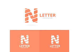 Unique Vector Letter N Logo Design Template.